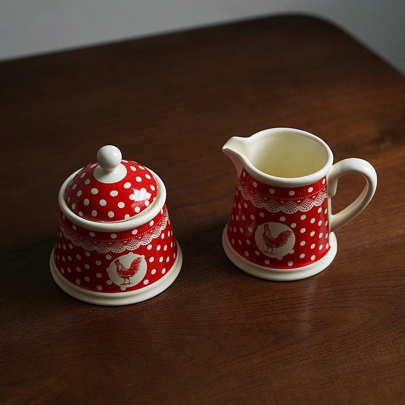 Wholesale Luxury Polka Dots Cherry Tableware Set, Customized Design Ceramic Tableware Set