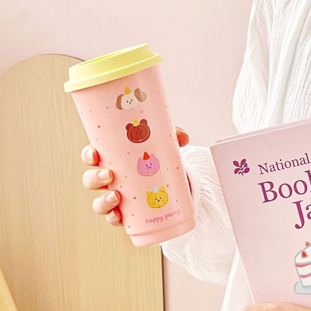 Wholesale Carton Ceramic Mug No Handle with Silicone Lid Custom Gift Coffee Cups with Gift Box Take Away Ceramic Travel Mug