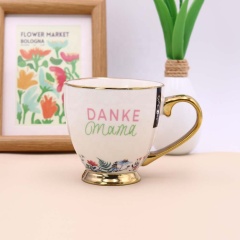 Mom Mug Mothers Day Gift Mug Custom Ceramic Mugs With Electroplated Handle and Base