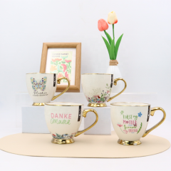 Mom Mug Mothers Day Gift Mug Custom Ceramic Mugs With Electroplated Handle and Base