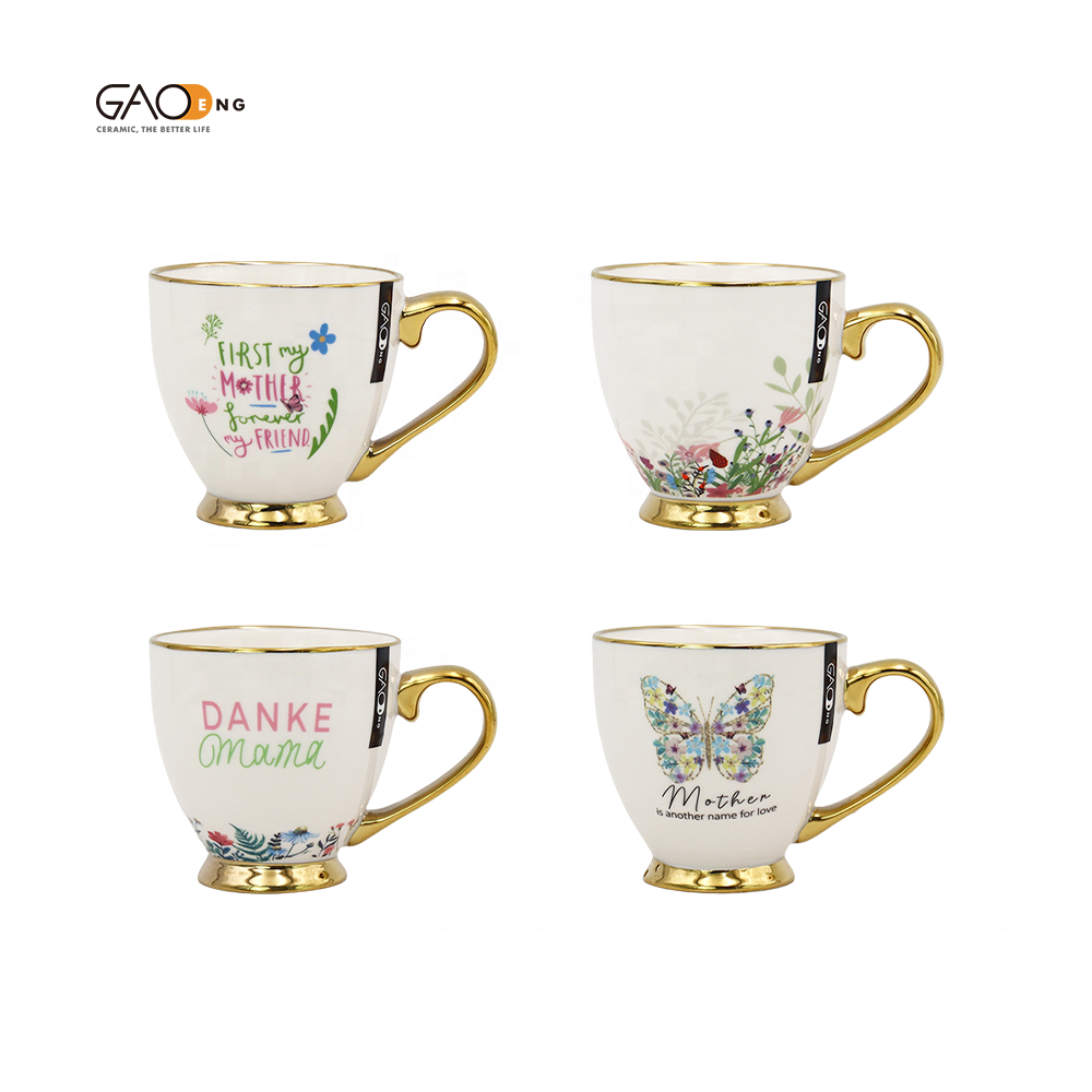 Mom Mug Mothers Day Gift Mug Custom Ceramic Mugs With Electroplated Handle and Base