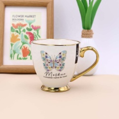 Mom Mug Mothers Day Gift Mug Custom Ceramic Mugs With Electroplated Handle and Base