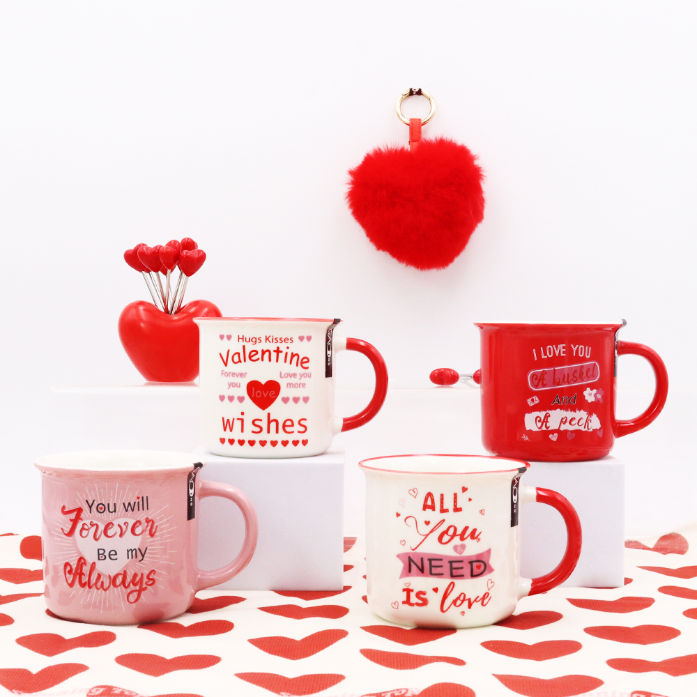 Factory Wholesale Ceramic Mugs for Valentines Day Custom 12oz Couple Mug