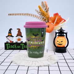 Gaodeng Hot Selling Halloween Day Ceramic Travel Mug With Silicone Lid Wholesale Prices Customized Coffee Cups With Gift Box