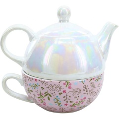 Wholesale Ceramic Teapot Set, Customized Porcelain One Person Teapot With Pearl Glaze