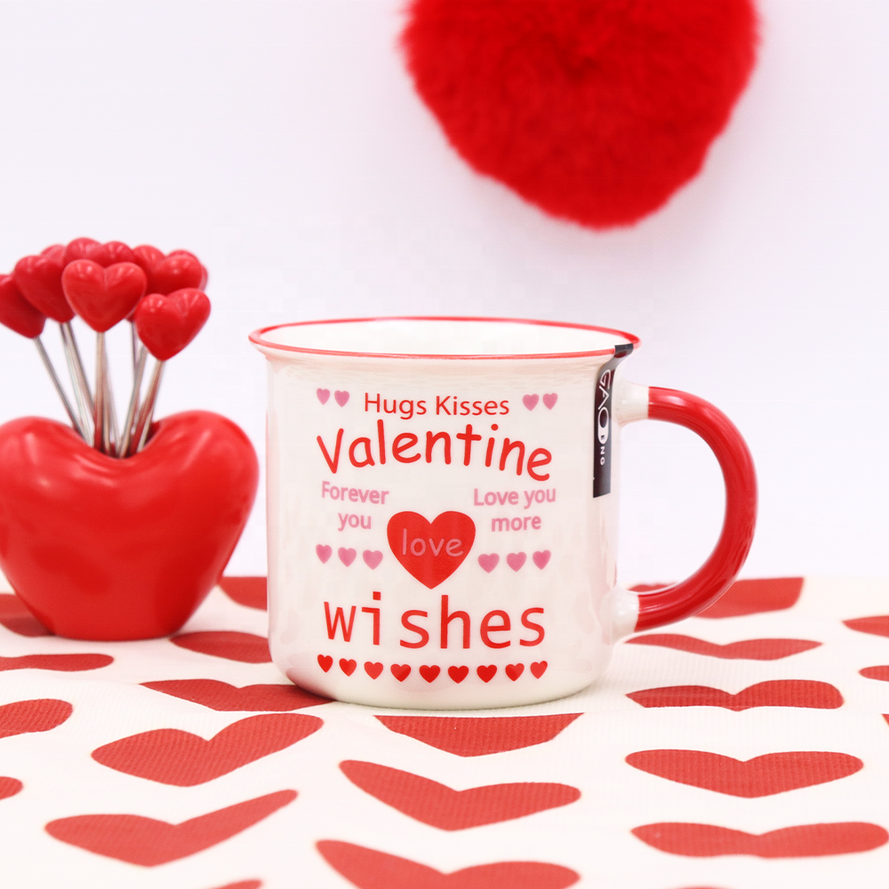 Factory Wholesale Ceramic Mugs for Valentines Day Custom 12oz Couple Mug