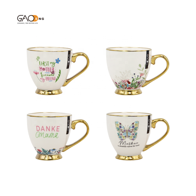 Mom Mug Mothers Day Gift Mug Custom Ceramic Mugs With Electroplated Handle and Base