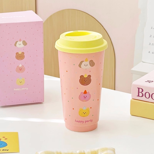 Wholesale Carton Ceramic Mug No Handle with Silicone Lid Custom Gift Coffee Cups with Gift Box Take Away Ceramic Travel Mug