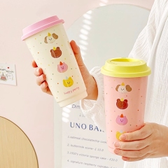Wholesale Carton Ceramic Mug No Handle with Silicone Lid Custom Gift Coffee Cups with Gift Box Take Away Ceramic Travel Mug