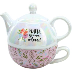 Wholesale Ceramic Teapot Set, Customized Porcelain One Person Teapot With Pearl Glaze