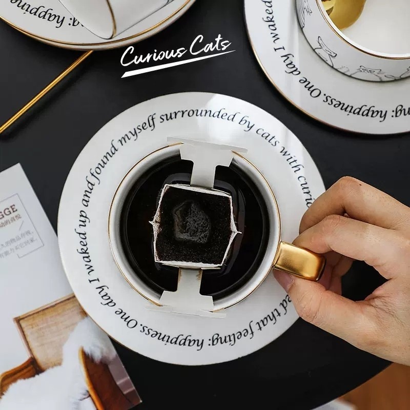 Nordic High Quality Custom 330ml 11oz Porcelain Coffee Mug and Saucer Ceramic Coffee Cup Set