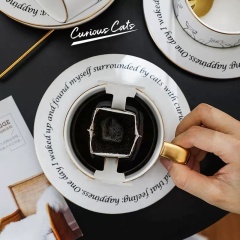 Nordic High Quality Custom 330ml 11oz Porcelain Coffee Mug and Saucer Ceramic Coffee Cup Set