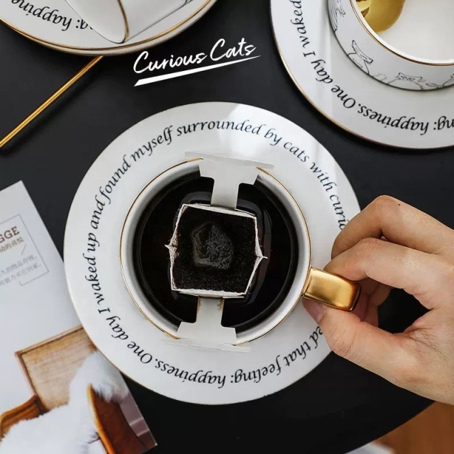 Nordic High Quality Custom 330ml 11oz Porcelain Coffee Mug and Saucer Ceramic Coffee Cup Set
