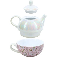 Wholesale Ceramic Teapot Set, Customized Porcelain One Person Teapot With Pearl Glaze