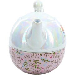 Wholesale Ceramic Teapot Set, Customized Porcelain One Person Teapot With Pearl Glaze