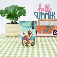 Gaodeng Hot Selling Summer Collection Ceramic Travel Mug With Silicone Lid for Daily Use Wholesale Prices Coffee Cups