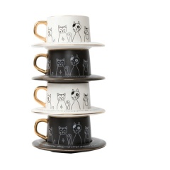Nordic High Quality Custom 330ml 11oz Porcelain Coffee Mug and Saucer Ceramic Coffee Cup Set