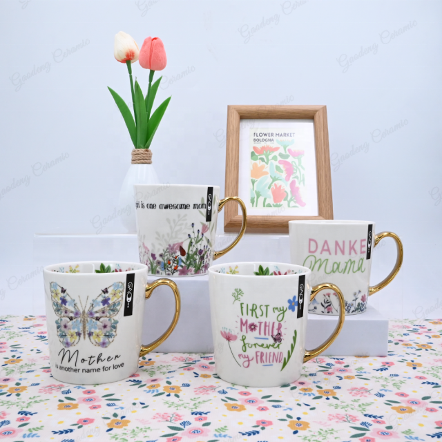 Gaodeng Hot-selling Mother's Day Ceramic Gift Mug Set With Towel Custom High-end Gift Tea Mug