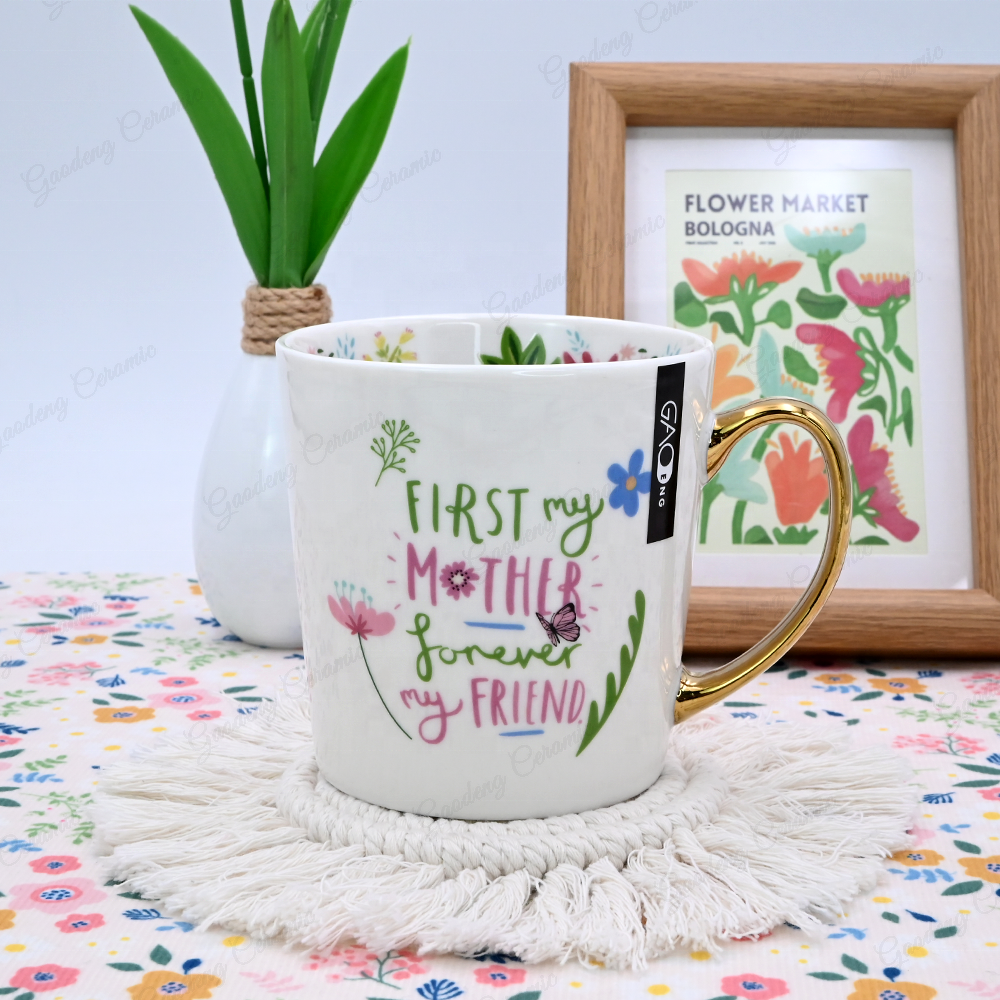 Gaodeng Hot-selling Mother's Day Ceramic Gift Mug Set With Towel Custom High-end Gift Tea Mug