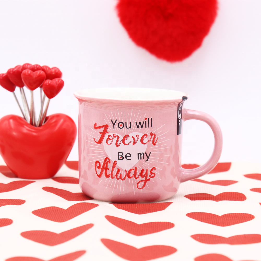 Factory Wholesale Ceramic Mugs for Valentines Day Custom 12oz Couple Mug