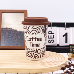 Factory Wholesale High Quality Custom Ceramic Travel Mug with Silicone Lid Ceramic to Go Cups
