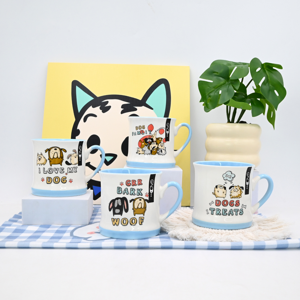 Gifts for Dog Lovers Pet Funny Animal Logo Custom Tea Cup Puppy Ceramic Coffee Mugs With Dog Pattern for Dog Lovers
