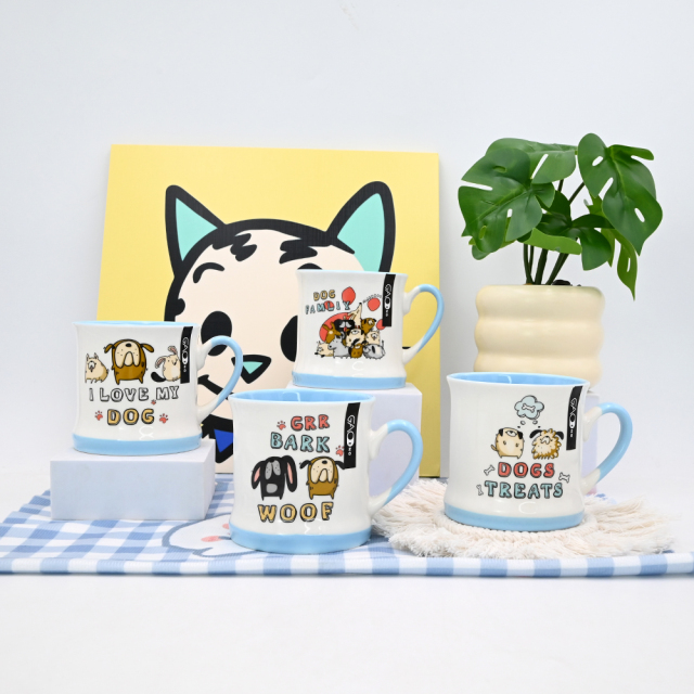 Gifts for Dog Lovers Pet Funny Animal Logo Custom Tea Cup Puppy Ceramic Coffee Mugs With Dog Pattern for Dog Lovers