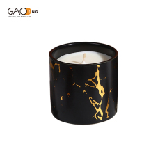 Accept Custom logo Ceramic Matte Black Empty Candle Jars Luxury