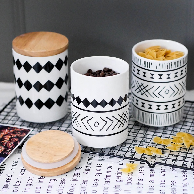 Popular Ceramic Jar, Food Storage, Custom Ceramic Cookie Jar With Lid
