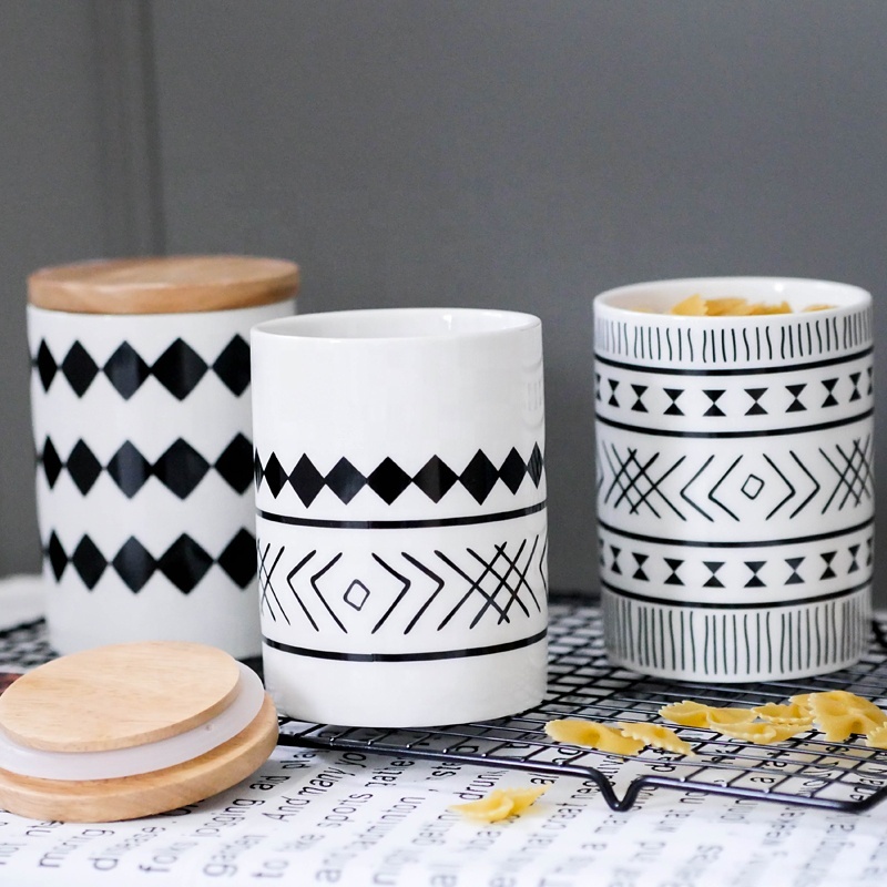 Popular Ceramic Jar, Food Storage, Custom Ceramic Cookie Jar With Lid