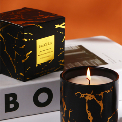 Accept Custom logo Ceramic Matte Black Empty Candle Jars Luxury