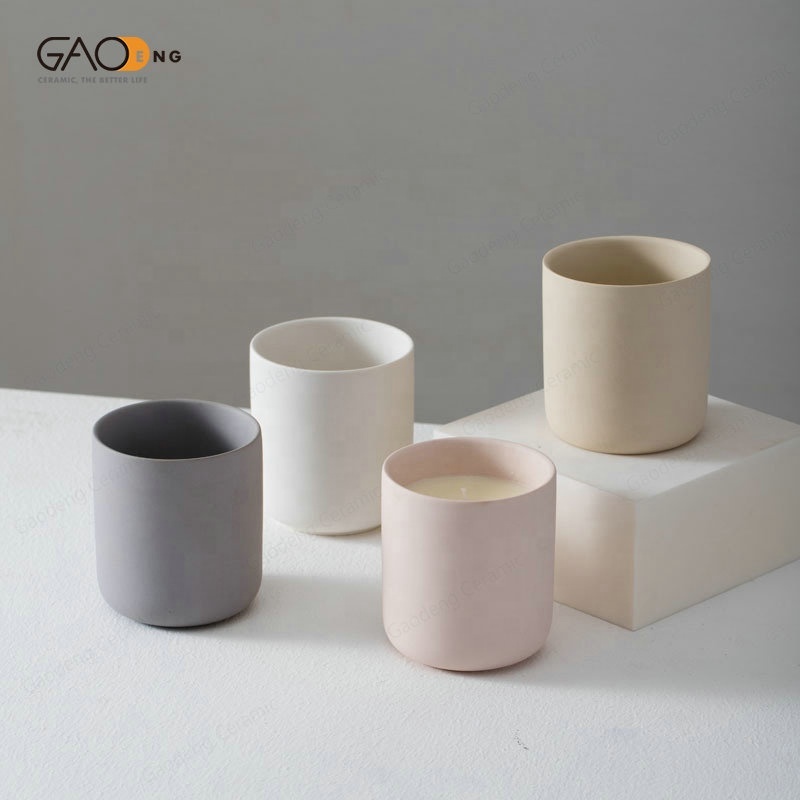 Wholesale Matte Color New Bone China Candle Holder High Quality Custom Ceramic Empty Candle Jars