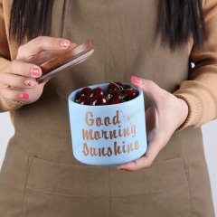 Ceramic Tea  Canister Ceramic Storage Jar with Bamboo Lid Food Jar Kitchenware Sets