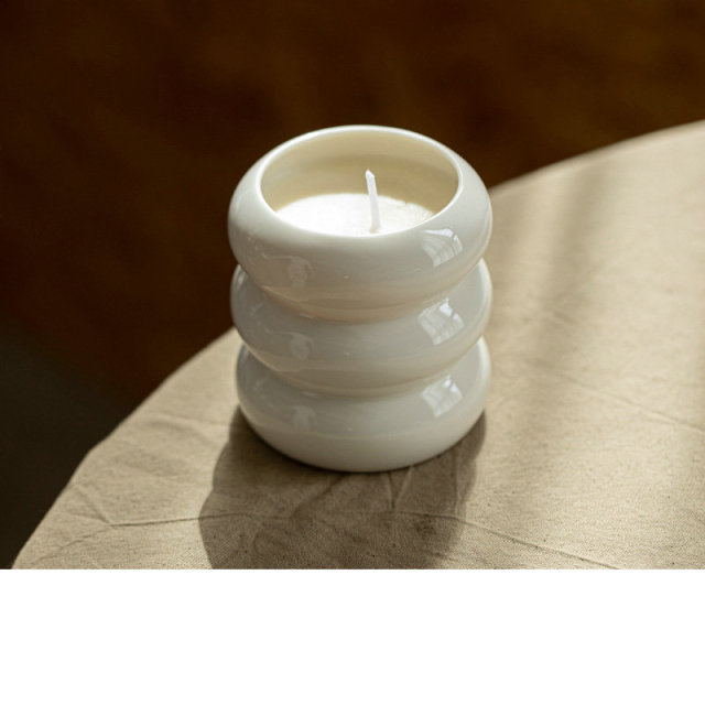 Costom Logo Ceramic Empty Wax Container, Candle Jar, Nordic Ceramic Candle Vessel for Home Deco
