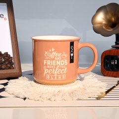 Vintage Imitation Enamel Ceramic Coffee Mug Retro Letter Print Porcelain Cup Home Cafe Drinking Mug Wholesale Custom Logo