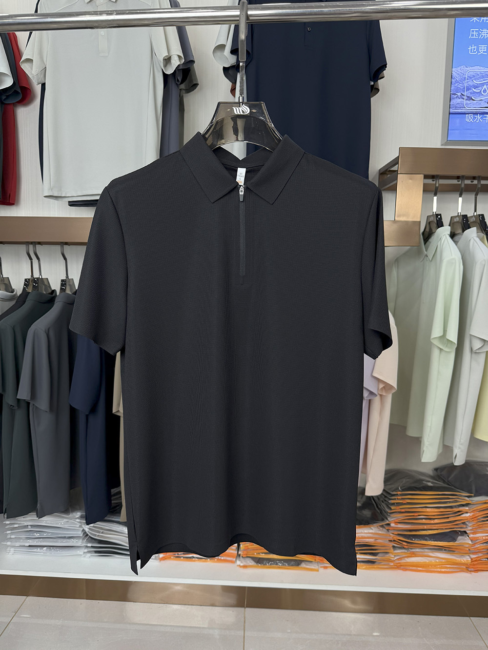 ML8207 180g weight  76.5% Nylon 23.5% SpandexCollar Polo Shirt