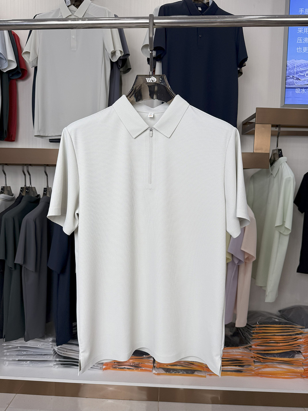ML8207 180g weight  76.5% Nylon 23.5% SpandexCollar Polo Shirt