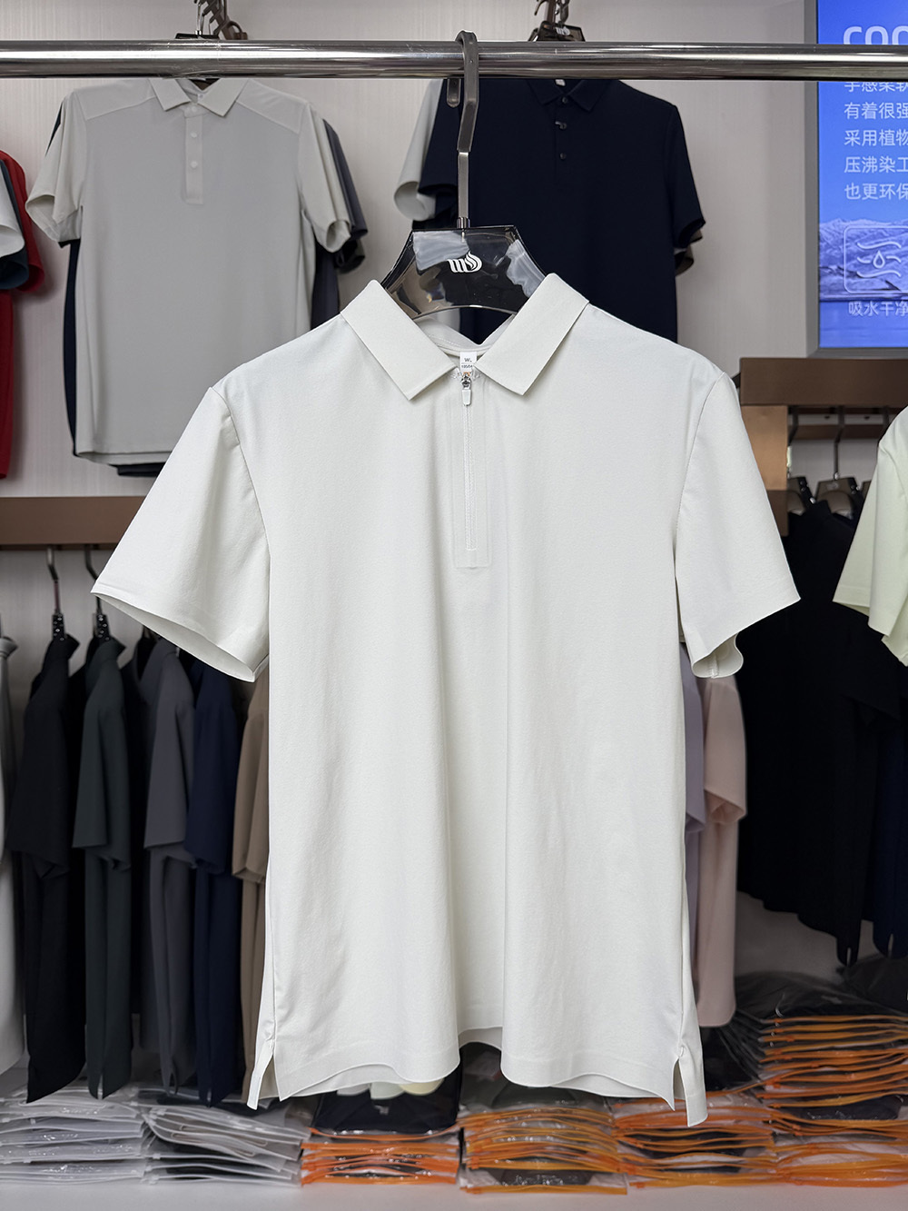 ML8507 175g weight  79.2% nylon, 20.8% spandex Polo Shirt