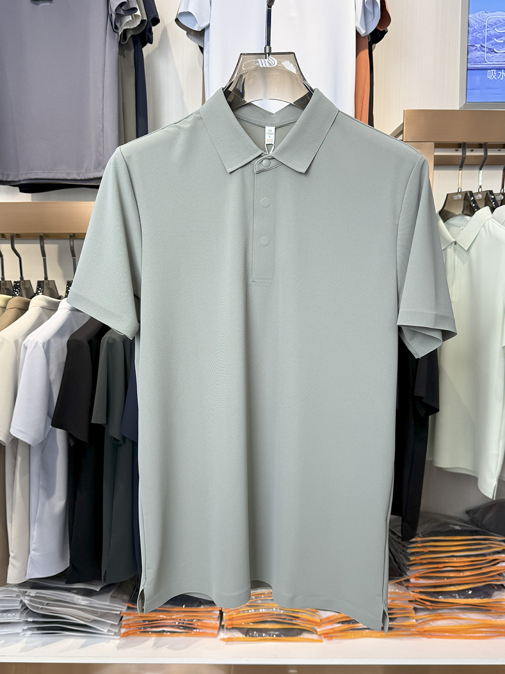 ML8906 175g weight  81.8% nylon, 18.2% spandex  Polo shirt