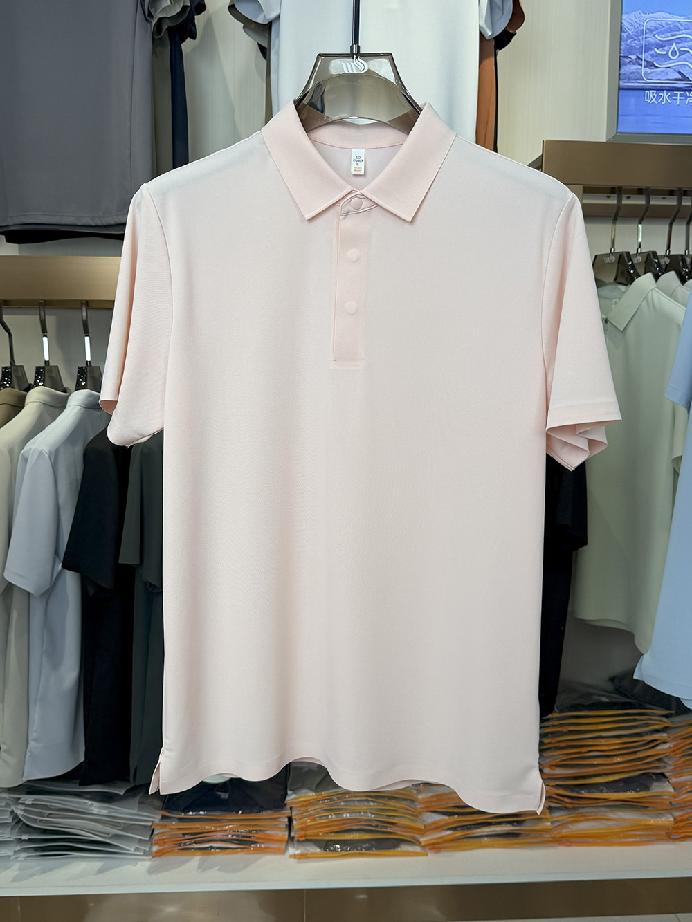 ML8906 175g weight  81.8% nylon, 18.2% spandex  Polo shirt