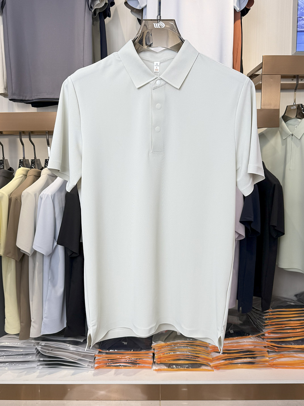 ML8906 175g weight  81.8% nylon, 18.2% spandex  Polo shirt
