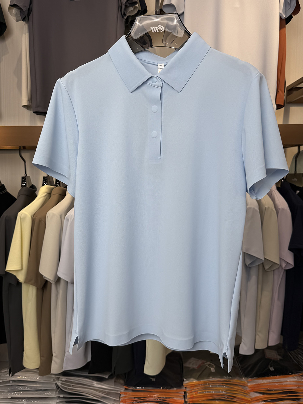ML8906 175g weight  81.8% nylon, 18.2% spandex  Polo shirt