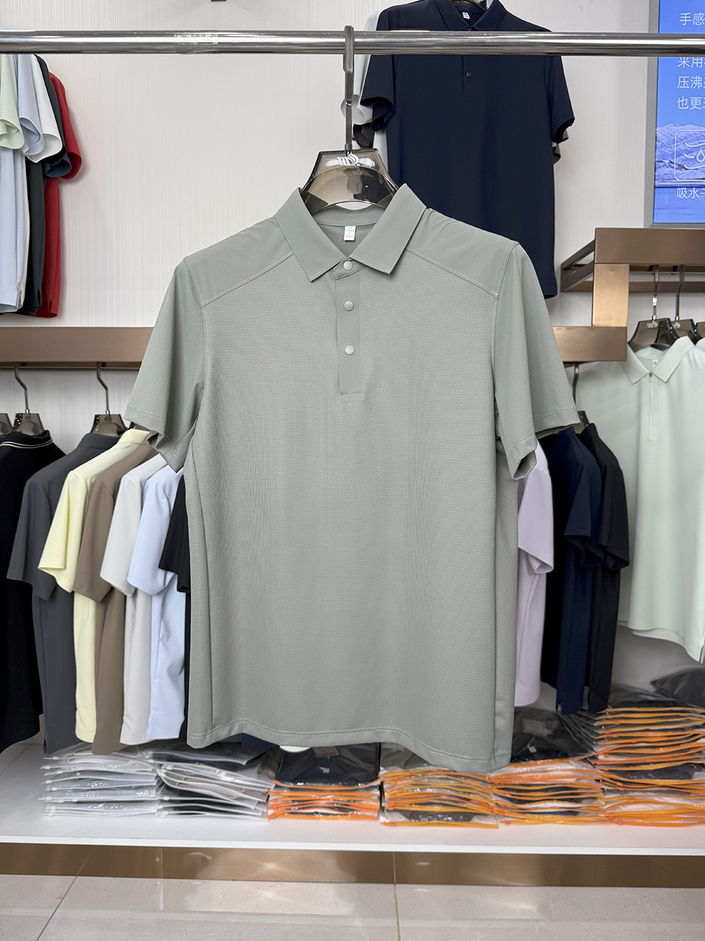 ML8223 180g  weight 76.5%Nylon 23.5% Spandex  Polo shirt