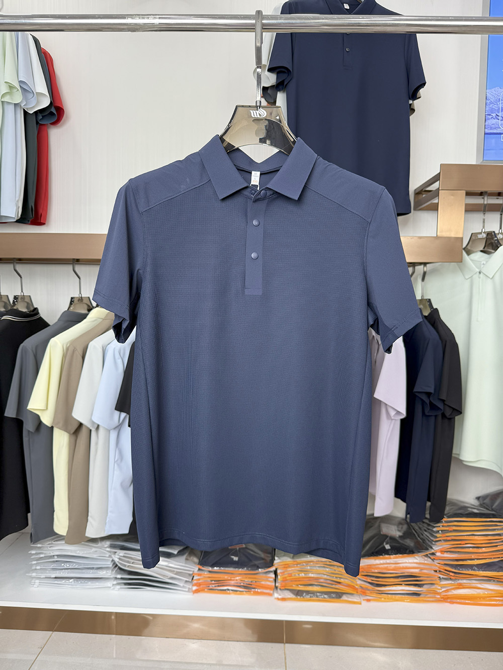 ML8223 180g  weight 76.5%Nylon 23.5% Spandex  Polo shirt