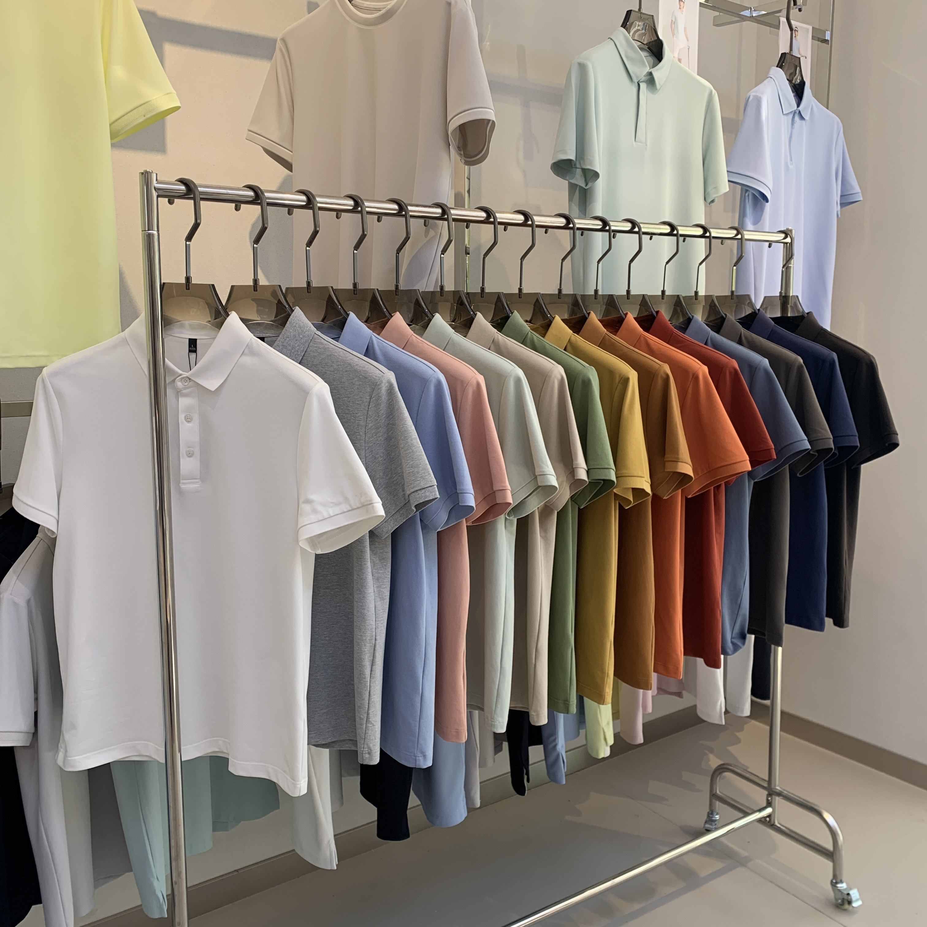 BSW2208  200g weight  69.7%Cotton  26.4%polyesterfiber 3.9%spandex Polo shirt（缺少豆绿 藏青单色图，没有视频 和价格）