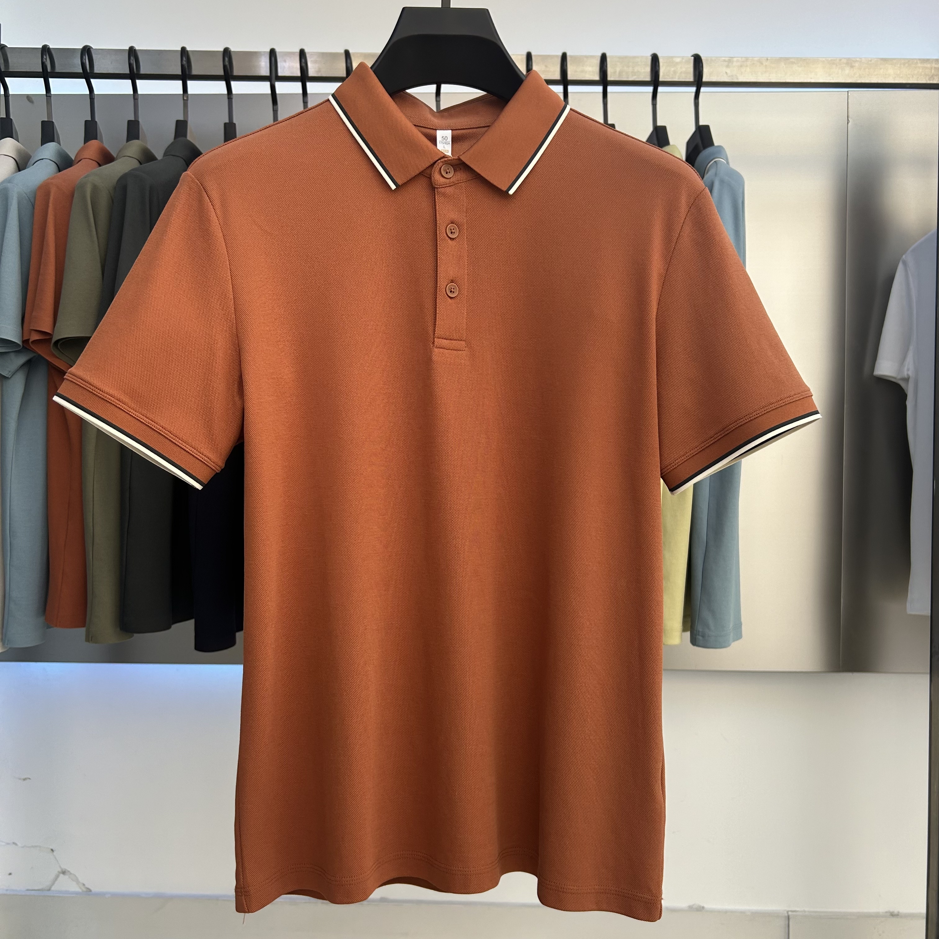 XYD7103  210g weight 57.4%Cotton  26.4%polyester fiber  16.2%lyocell  Polo shirt