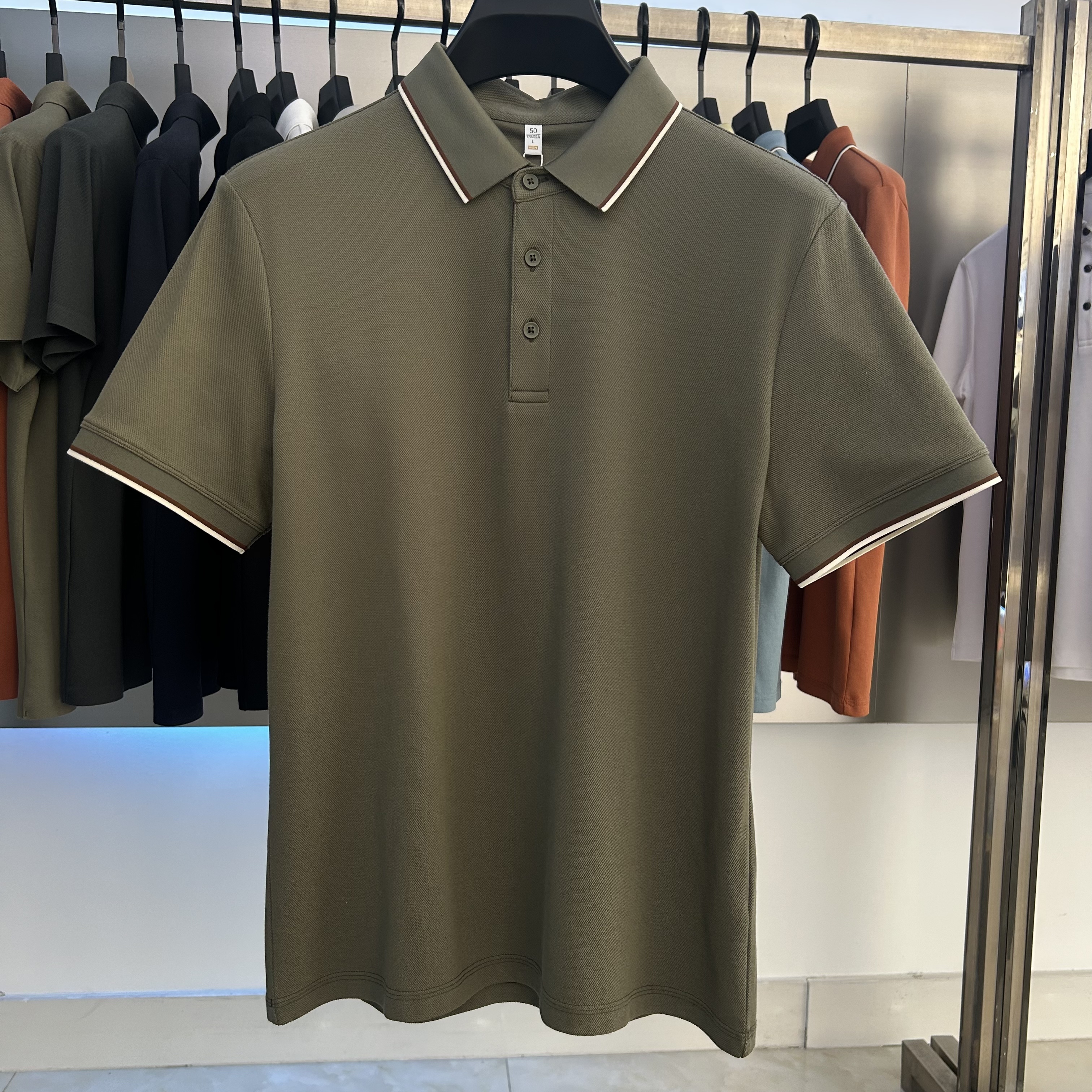 XYD7103  210g weight 57.4%Cotton  26.4%polyester fiber  16.2%lyocell  Polo shirt