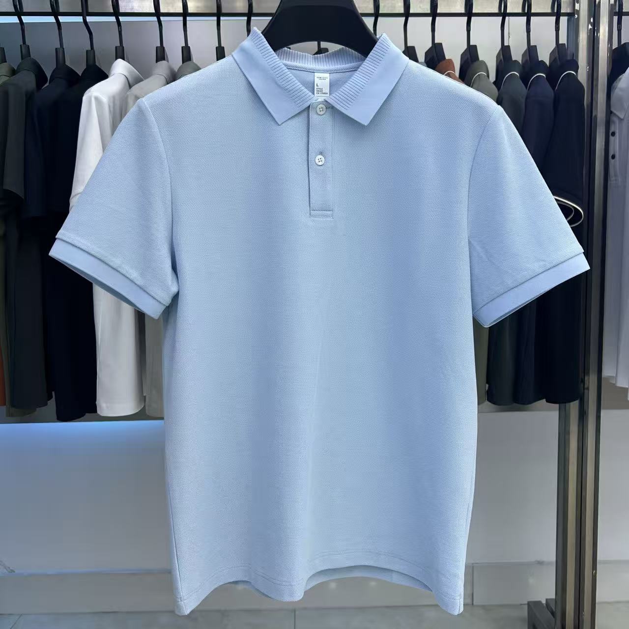 XYD5401 220g weight 66.9%cotton  28.4%Polyester fiber  2.4%Linen  2.3%Mulberry silk  Polo shirt