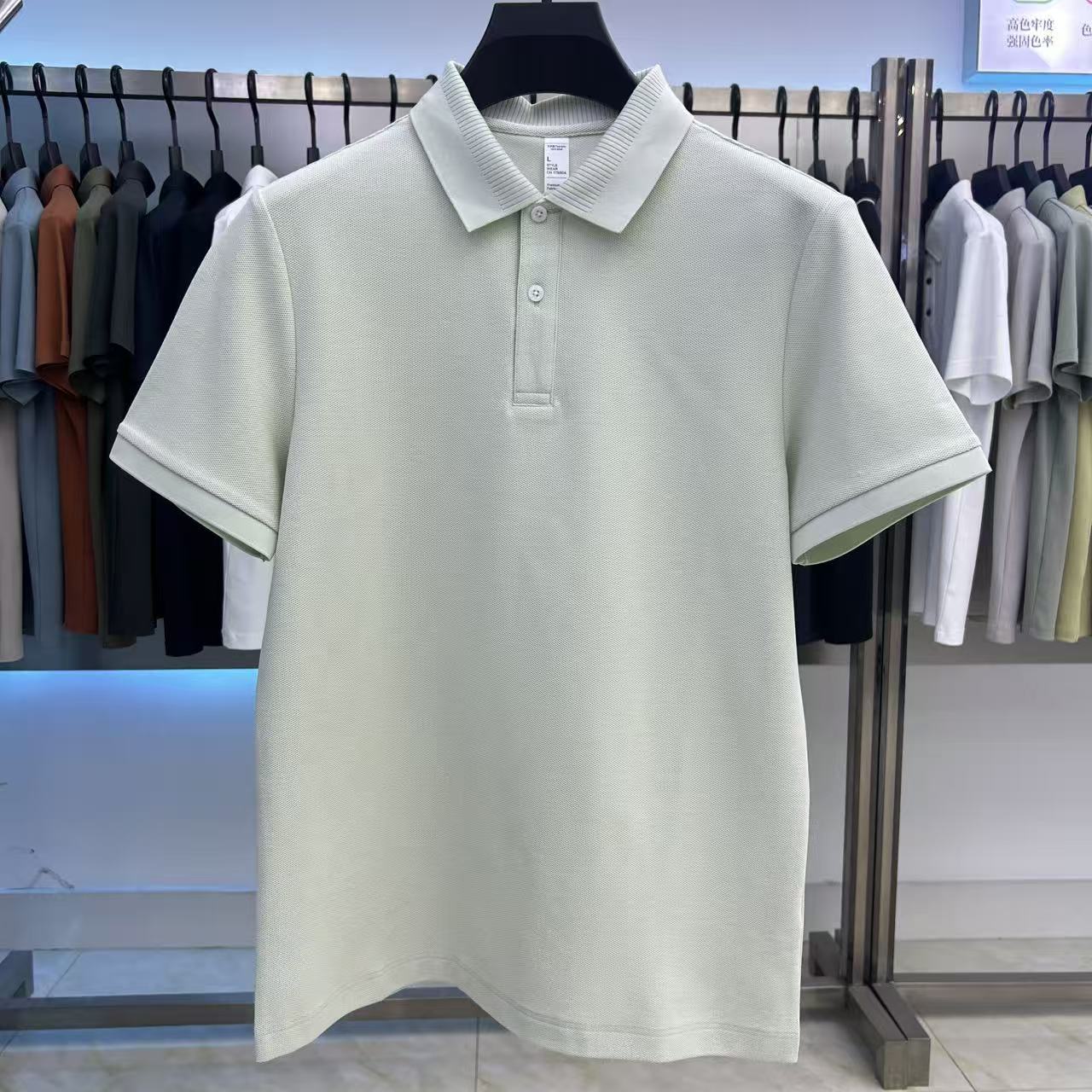XYD5401 220g weight 66.9%cotton  28.4%Polyester fiber  2.4%Linen  2.3%Mulberry silk  Polo shirt