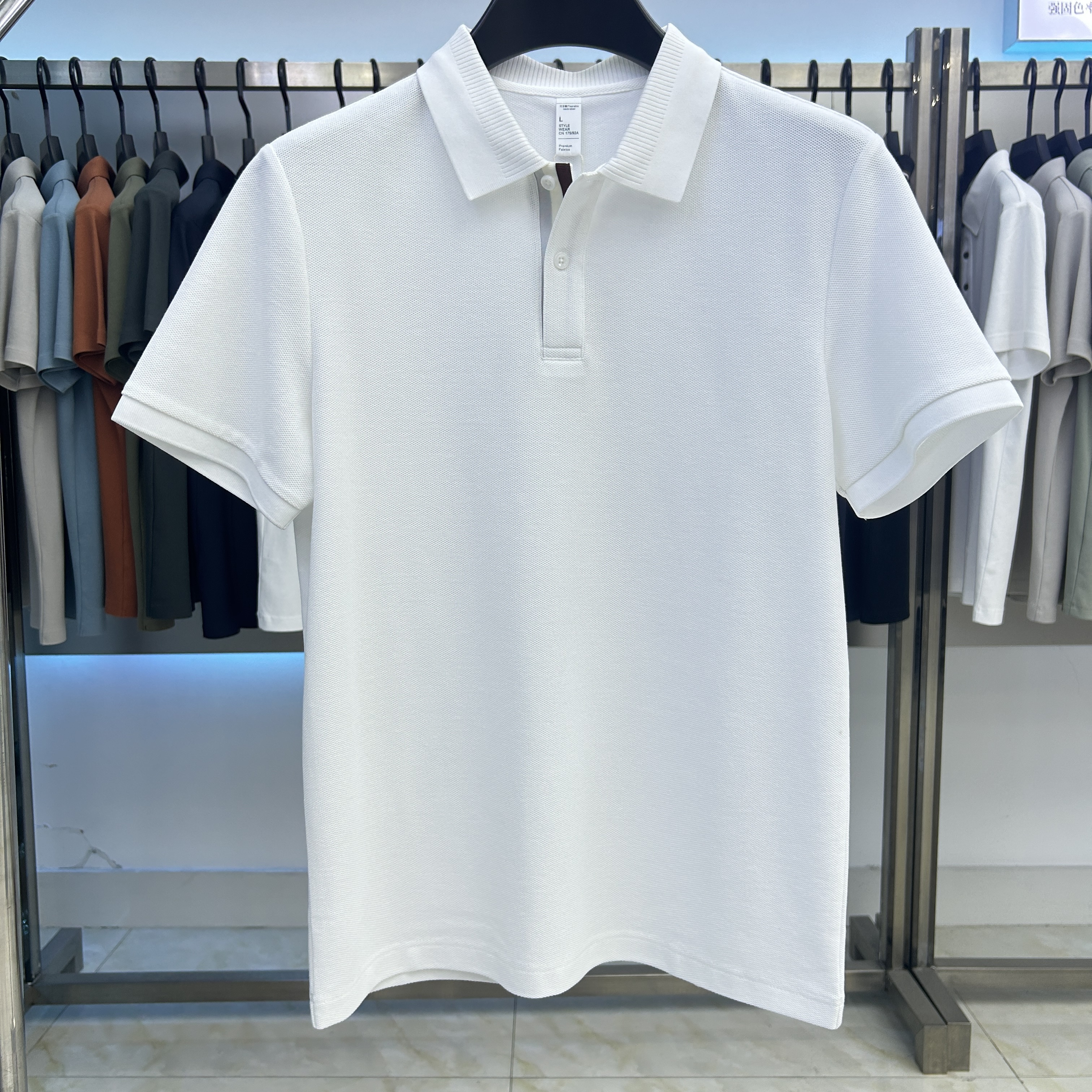 XYD5401 220g weight 66.9%cotton  28.4%Polyester fiber  2.4%Linen  2.3%Mulberry silk  Polo shirt